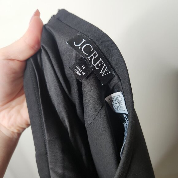 J Crew Pencil Midi Skirt Four Season Stretch Size 14 Black Carreman - Picture 7 of 9